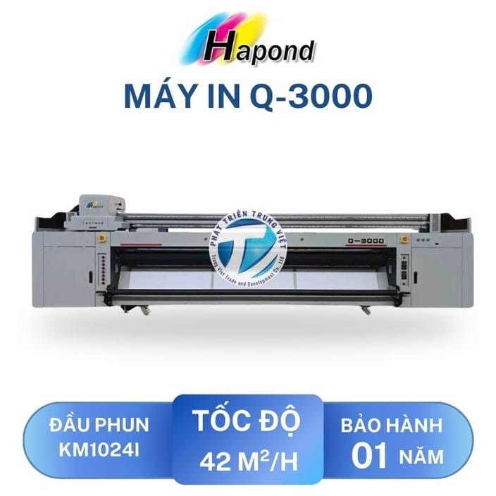 Máy In UV Phẳng &amp; Cuộn Hapond Q-3000